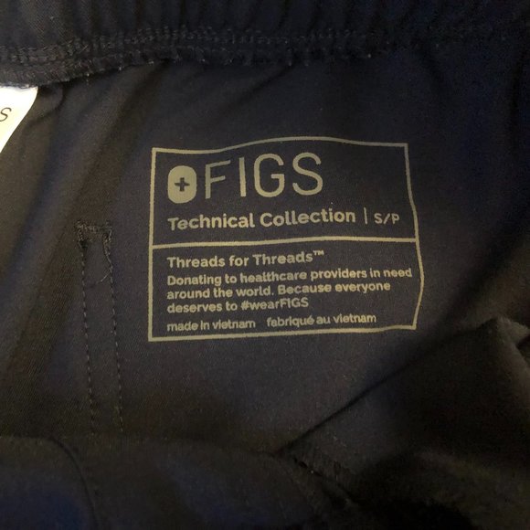 Figs Zamora High Waisted Navy Scrub Joggers - Picture 3 of 3